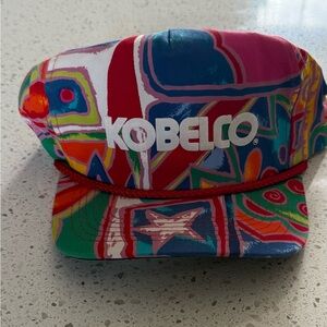Kobelco Vintage Geometric Print Snapback Hat